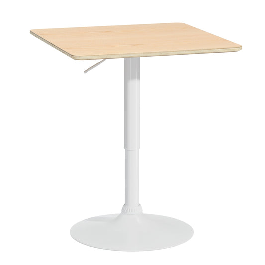 Image of artiss bar table swivel base gas lift counter dining table 60cm square pine  ideal for luxury casual home interiors