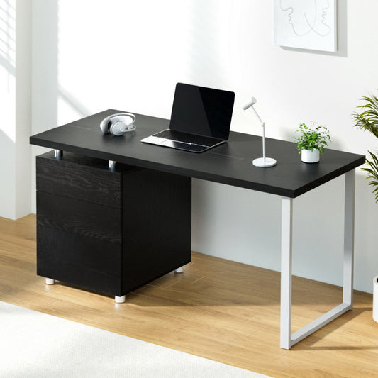Image of artiss computer desk drawer black 140cm  suitable for aged care, corporate offices, and commercial settings