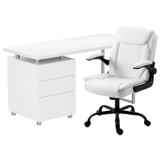 Image of artiss computer desk executive office chairs sets white  versatile for both home and professional use