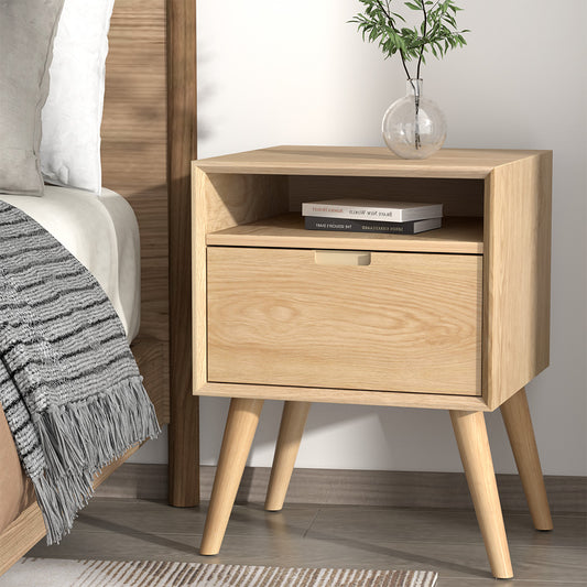 Image of artiss bedside table drawers side table shelf storage cabinet nightstand gorr  ideal for luxury casual home interiors