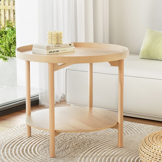 Image of artiss coffee table side table round 70cm  ideal for luxury casual home interiors