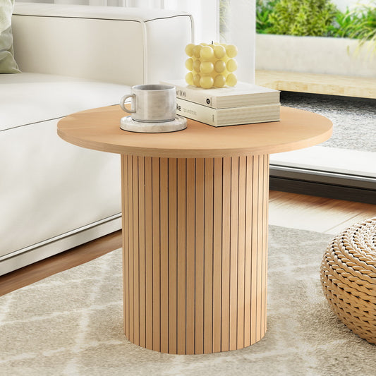 Image of artiss coffee table round fluted  ideal for luxury casual home interiors
