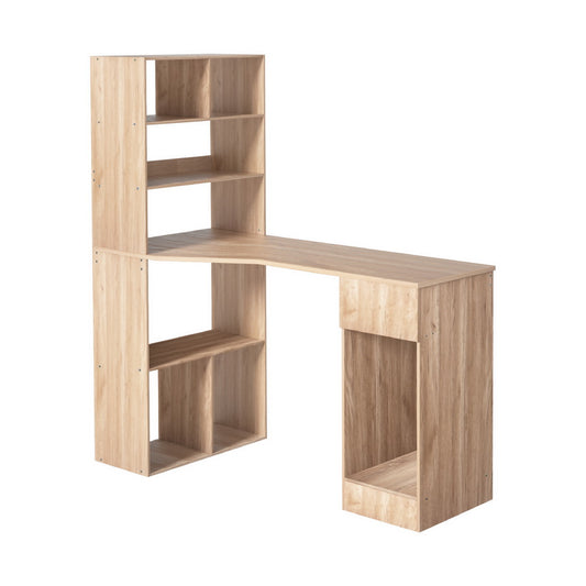Image of artiss computer desk bookshelf drawer cabinet oak 120cm  suitable for aged care, corporate offices, and commercial settings