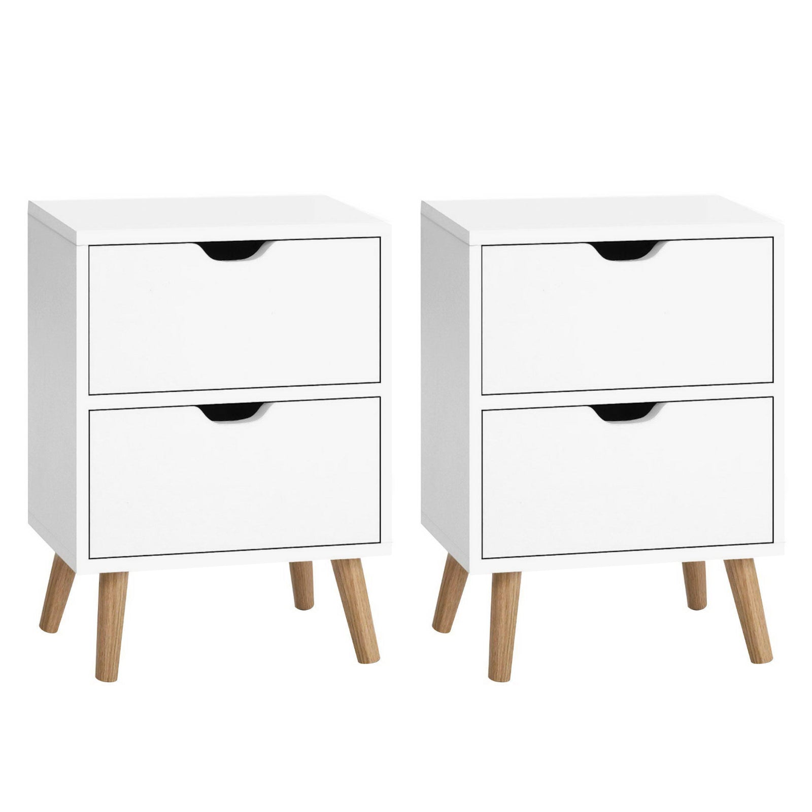 Image of artiss 2x bedside table 2 drawers - boden white  ideal for luxury casual home interiors