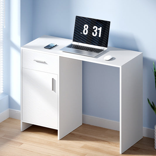 Image of artiss computer desk drawer cabinet white 100cm  versatile for both home and professional use