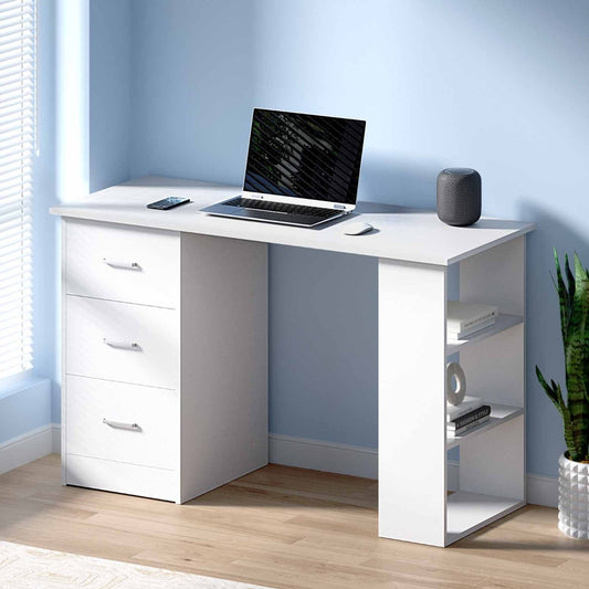 Image of artiss computer desk drawer shelf cabinet white 120cm  ideal for luxury casual home interiors