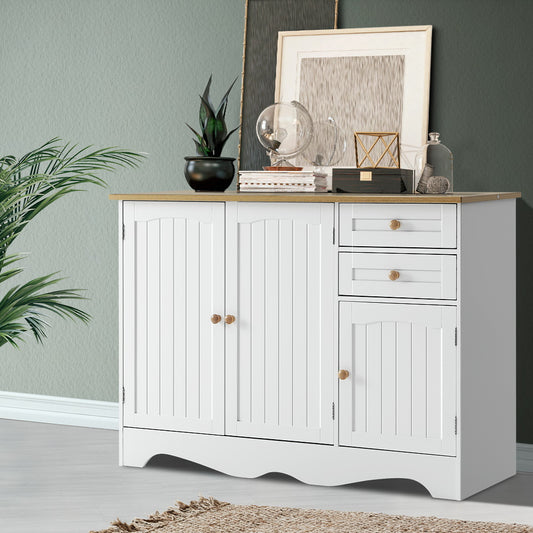 Image of artiss buffet sideboard 3 doors - berne white  ideal for luxury casual home interiors