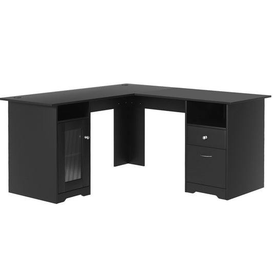 Image of artiss computer desk home office study desks l-shaped corner table with storage  versatile for both home and professional use