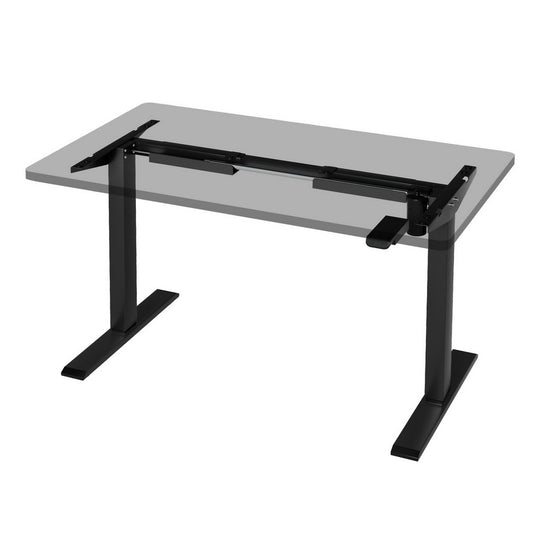 Image of artiss electric standing desk frame only height adjustable 70kg load black  suitable for aged care, corporate offices, and commercial settings