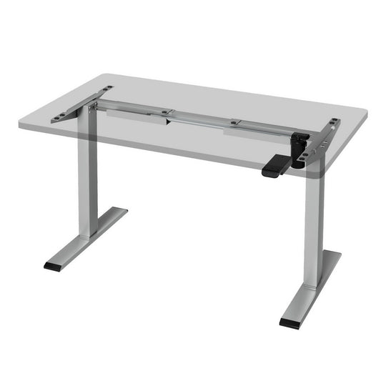 Image of artiss electric standing desk frame only height adjustable 70kg load grey  suitable for aged care, corporate offices, and commercial settings