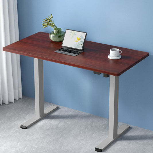 Image of artiss standing desk motorised 140cm walnut  suitable for aged care, corporate offices, and commercial settings