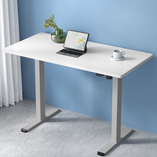 Image of artiss standing desk motorised 120cm white  suitable for aged care, corporate offices, and commercial settings