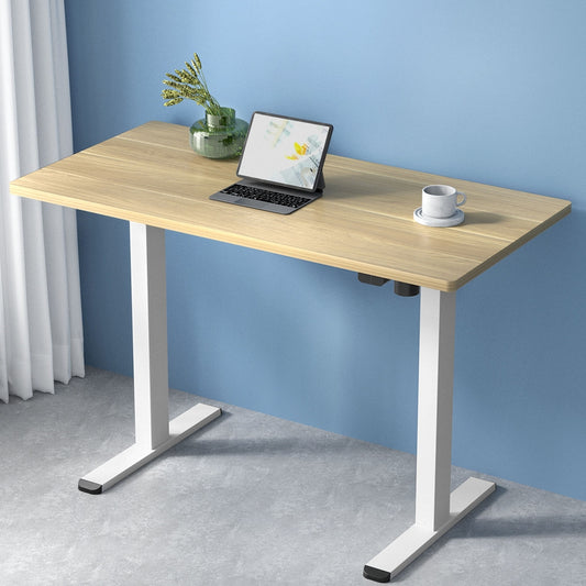 Image of artiss standing desk motorised sit stand desks white oak 140cm  versatile for both home and professional use
