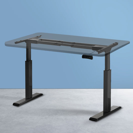 Image of artiss standing desk frame only dual motor motorised black  suitable for aged care, corporate offices, and commercial settings