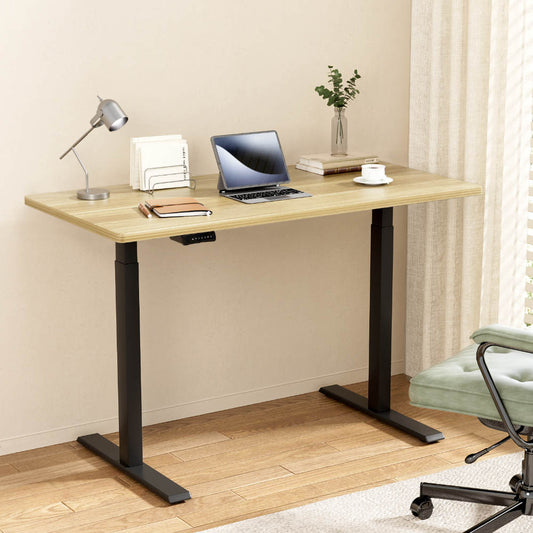 Image of artiss standing desk motorised dual motor white oak 140cm  suitable for aged care, corporate offices, and commercial settings