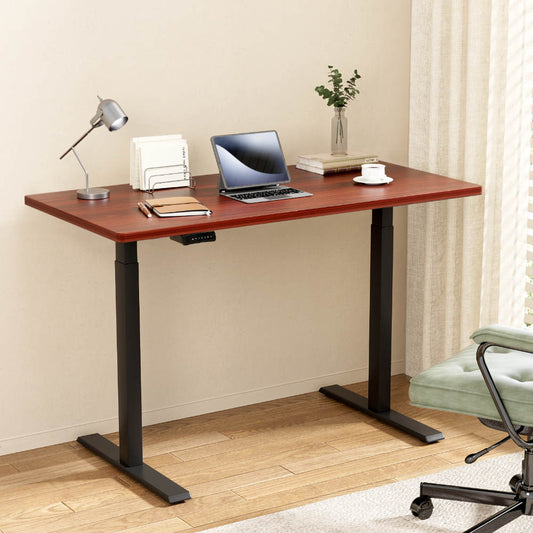 Image of artiss standing desk motorised dual motor walnut 140cm  suitable for aged care, corporate offices, and commercial settings