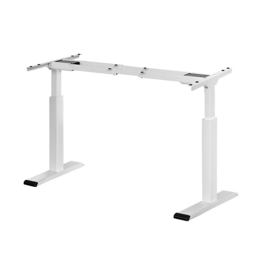 Image of artiss standing desk frame only dual motor motorised white  suitable for aged care, corporate offices, and commercial settings