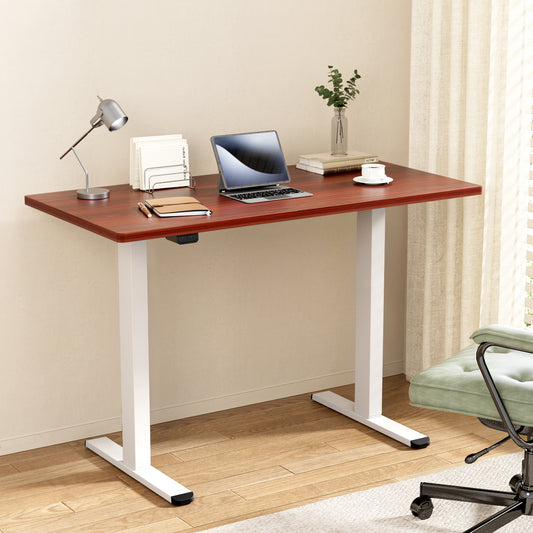 Image of artiss standing desk motorised dual motor 140cm walnut  suitable for aged care, corporate offices, and commercial settings