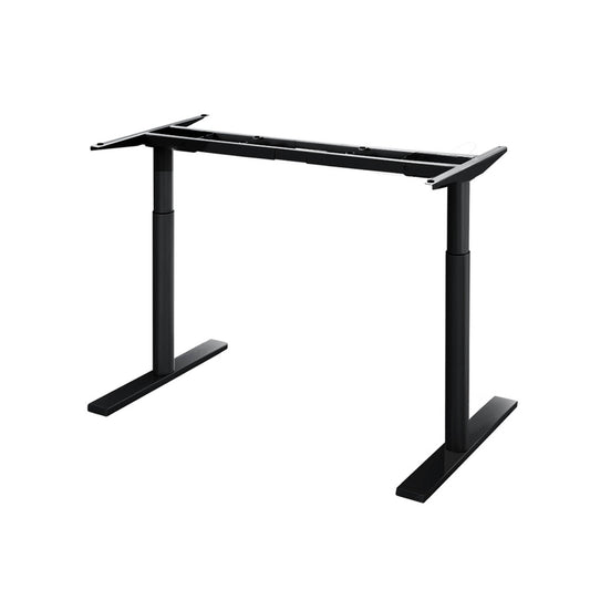 Image of artiss standing desk frame only dual motor motorised adjustable 125kg load black  suitable for aged care, corporate offices, and commercial settings