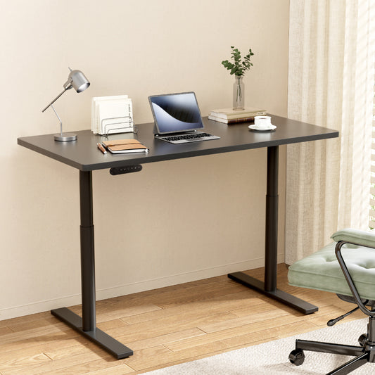 Image of artiss standing desk motorised electric dual motor black 140cm  suitable for aged care, corporate offices, and commercial settings