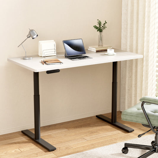 Image of artiss standing desk motorised electric dual motor white 140cm  suitable for aged care, corporate offices, and commercial settings