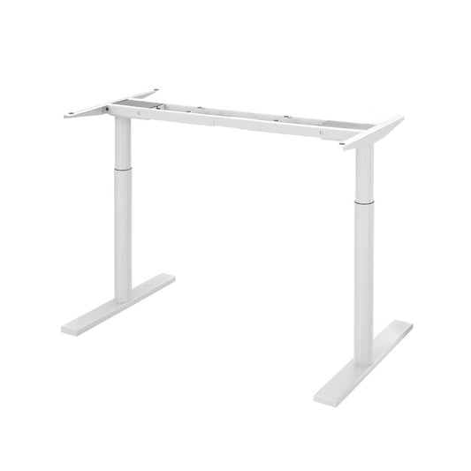 Image of artiss standing desk frame only dual motor motorised adjustable 125kg load white  suitable for aged care, corporate offices, and commercial settings