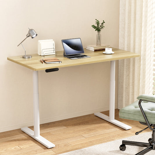 Image of artiss standing desk motorised electric dual motor 140cm white oak  available at The Epic Shop