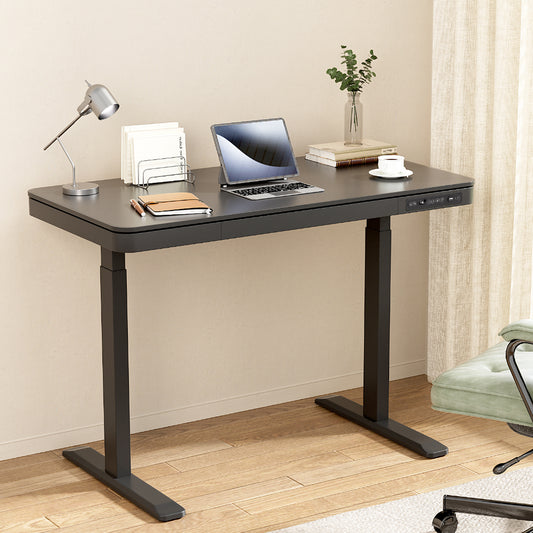 Image of artiss standing desk motorised electric motor drawer 120cm black  suitable for aged care, corporate offices, and commercial settings