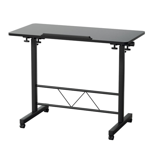 Image of artiss laptop desk table height adjustable wooden bed side tables 80cm black  suitable for aged care, corporate offices, and commercial settings