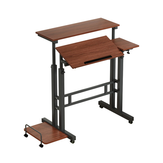 Image of artiss laptop desk table adjustable dark wood 80cm  suitable for aged care, corporate offices, and commercial settings