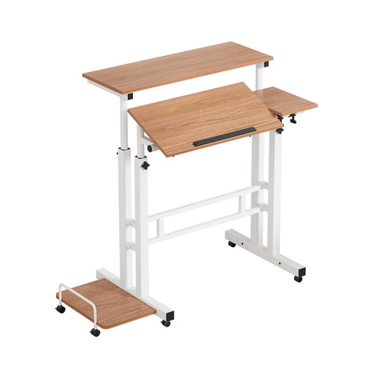 Image of artiss laptop desk table adjustable light wood 80cm  suitable for aged care, corporate offices, and commercial settings