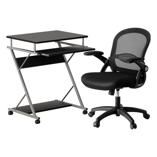 Image of artiss computer desk mesh office chair set desks with keyboard shelf try black  versatile for both home and professional use