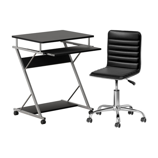 Image of artiss computer desk office chair set desks with keyboard shelf try black  versatile for both home and professional use