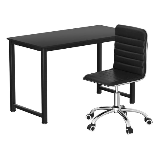 Image of artiss computer desk 120cm executive office chairs set pu leather low back black  versatile for both home and professional use