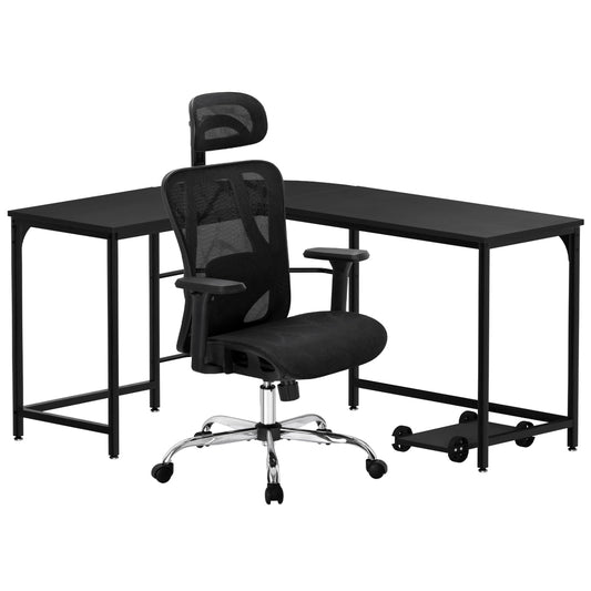 Image of artiss computer desk l-shape corner desks ergonomic office chair mesh chairs  versatile for both home and professional use