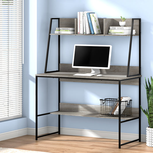 Image of artiss computer desk bookshelf storage grey 100cm  versatile for both home and professional use