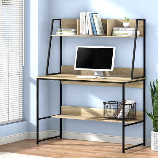 Image of artiss computer desk bookshelf storage 100cm oak  suitable for aged care, corporate offices, and commercial settings