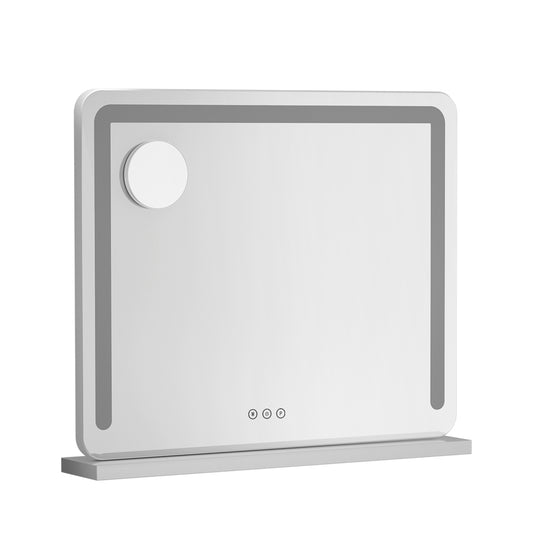 Image of embellir makeup mirror 60x50cm hollywood vanity with led light tabletop white  ideal for luxury casual home interiors