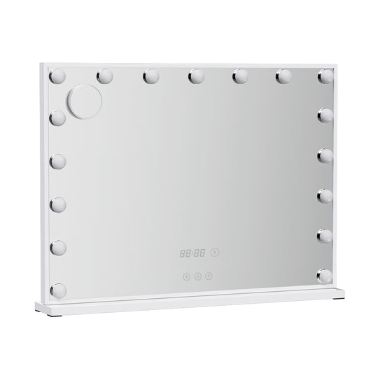 Image of embellir makeup mirror 80x60cm hollywood vanity with led light tabletop white  ideal for luxury casual home interiors