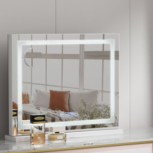 Image of embellir bluetooth makeup mirror 58x46cm hollywood vanity with led light crystal  ideal for luxury casual home interiors