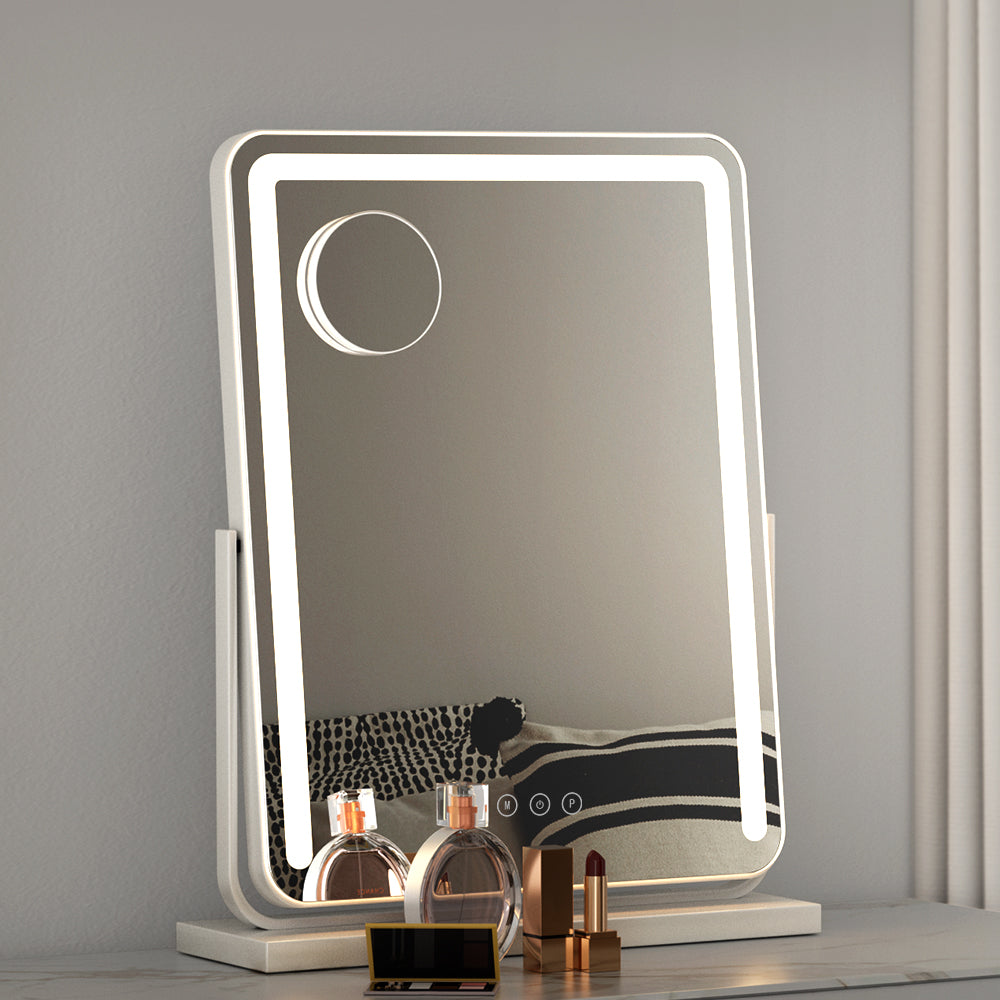 Image of embellir makeup mirror 40x50cm hollywood vanity with led light strip rotation  ideal for luxury casual home interiors