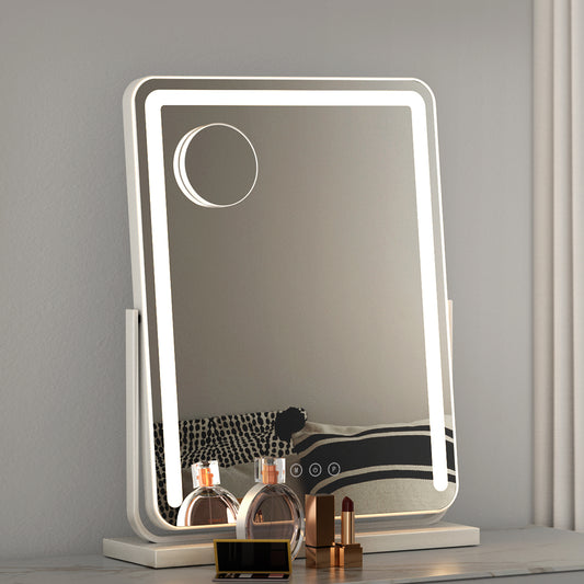 Image of embellir makeup mirror 40x50cm hollywood vanity with led light strip rotation  ideal for luxury casual home interiors