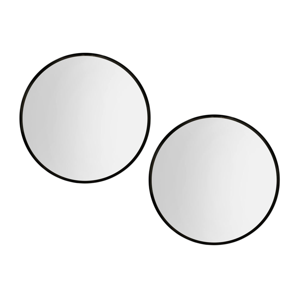 Image of embellir 2 wall mirror makeup 70cm home decor framed mirrors bathroom round black  ideal for luxury casual home interiors