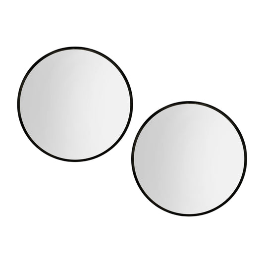 Image of embellir 2 wall mirror makeup 70cm home decor framed mirrors bathroom round black  ideal for luxury casual home interiors