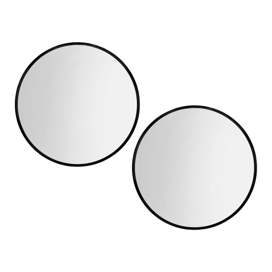 Image of embellir 2 wall mirror makeup 80cm home decor framed mirrors bathroom round black  ideal for luxury casual home interiors
