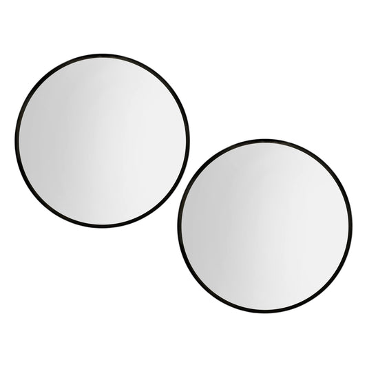 Image of embellir 2 wall mirror makeup 90cm home decor framed mirrors bathroom round black  ideal for luxury casual home interiors
