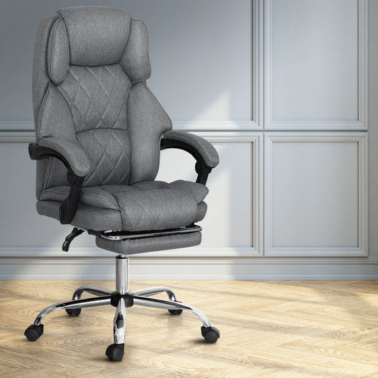 Image of artiss executive office chair footrest grey  suitable for aged care, corporate offices, and commercial settings