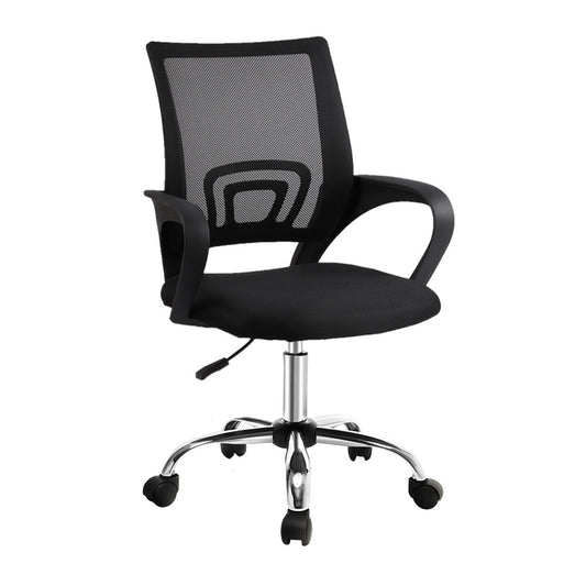 Image of artiss mesh office chair mid back black  suitable for aged care, corporate offices, and commercial settings