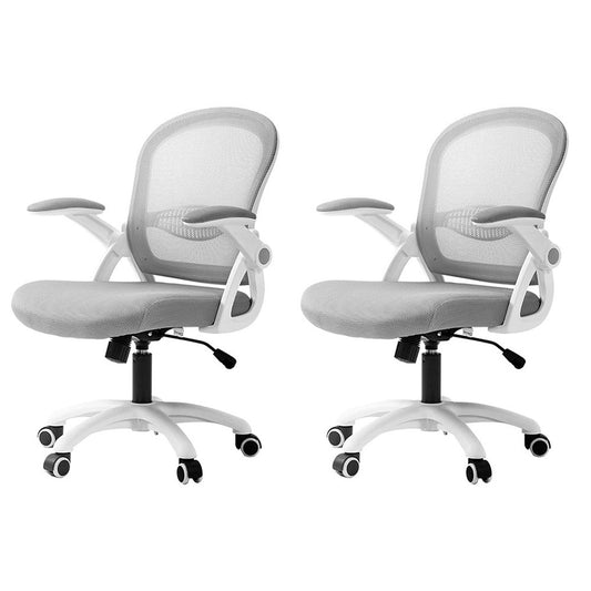 Image of artiss 2x mesh office chair computer gaming desk chairs work study mid back grey  versatile for both home and professional use