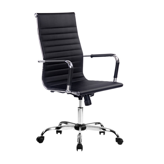 Image of artiss office chair conference chairs pu leather high back black  suitable for aged care, corporate offices, and commercial settings